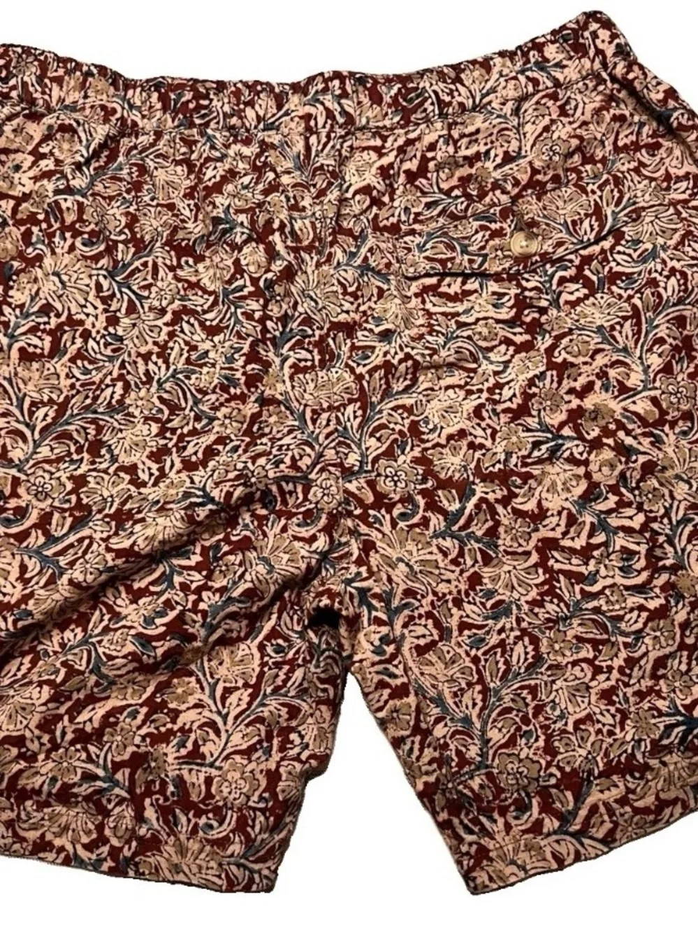 NWT J. Press Men's Floral Swim Trunks 100% Cotton Mesh Lined Drawstring Shorts